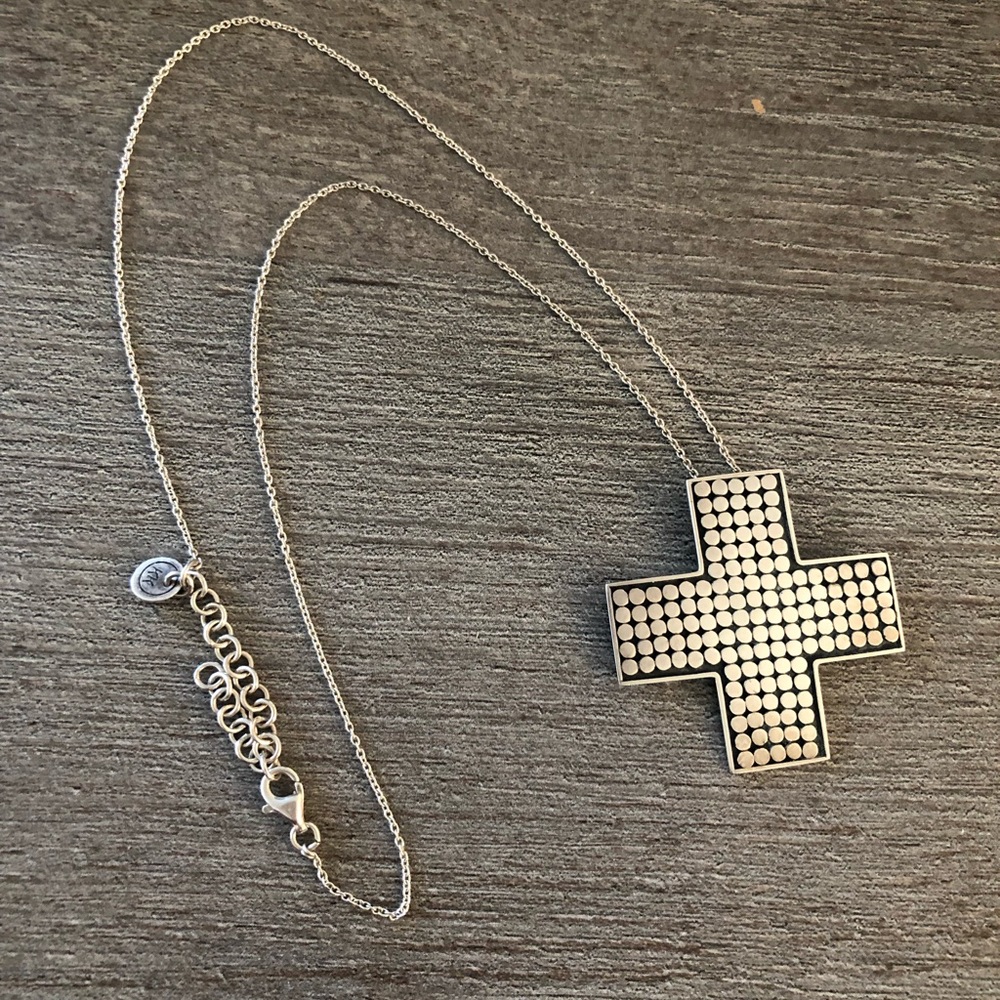 Sterling Silver Square Cross necklace by Kathy Kamei